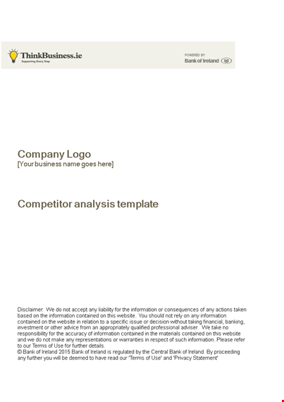 business competitor analysis template | gather information on competitor websites template