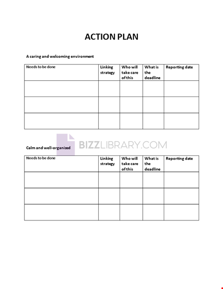 action plan template template