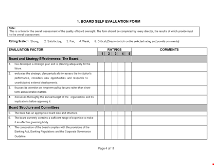 director self evaluation examples | evaluation comments for board template