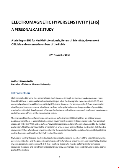 personal case study example template
