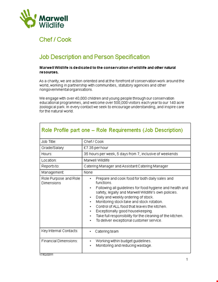 line chef cook job description template