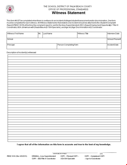 witness statement form - gather clear and concise testimony template
