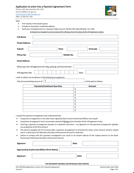 payment agreement template - secure your payment arrangement with fixed amount template