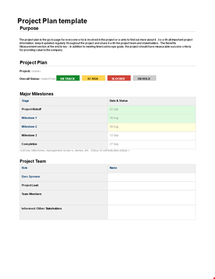 project planning template: benefits, measurement and more template