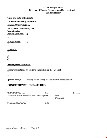 fast and easy incident report template | streamline your service division resources template