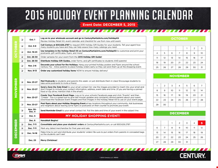 holiday calendar example template
