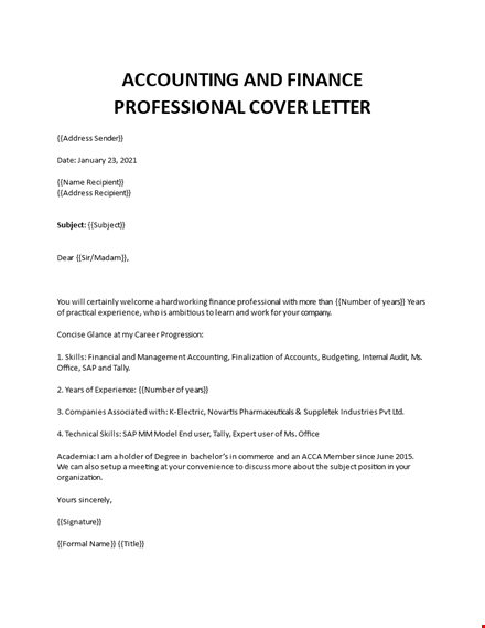 financial analyst cover letter template
