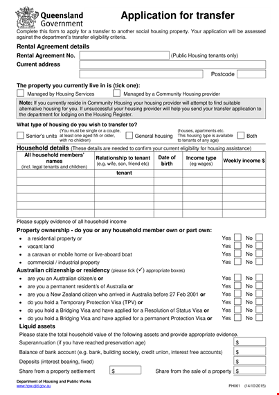 department transfer letter format - request for housing and household transfer template