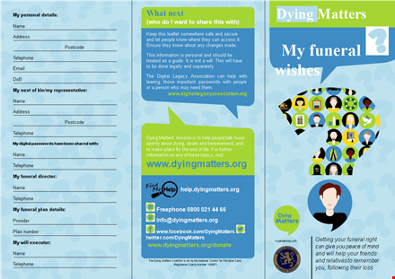 create custom pamphlet templates for funeral services - following, people template