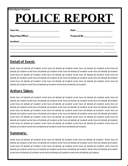 create a professional police report easily | template for officers template