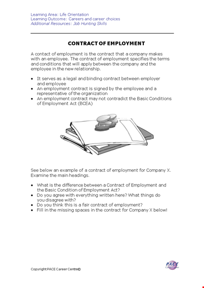 employment contract templates for employee and employer | leave agreement included template