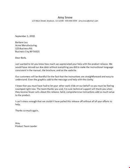 recognition letter for your business department - download templates template