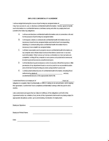 word employee confidentiality agreement template download dusevxefp template
