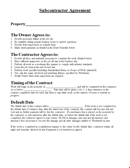 secure your business with a subcontractor agreement | free template template