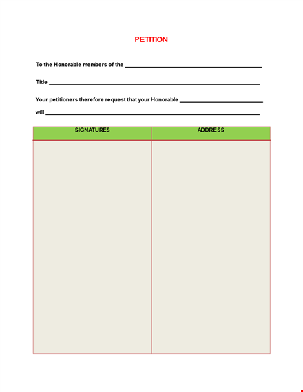 create a powerful petition with our customizable template template