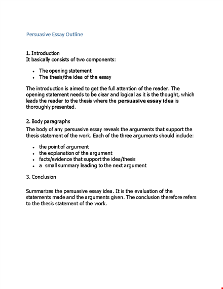 create a winning essay with our persuasive essay outline template and thesis statement template