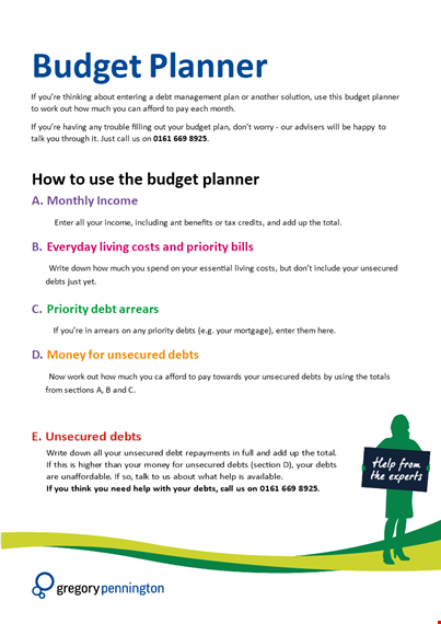 free management budget planner: organize your finances, track expenses, and repay debts template