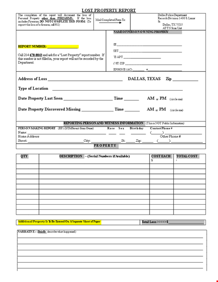 download property police report template - easy to use template