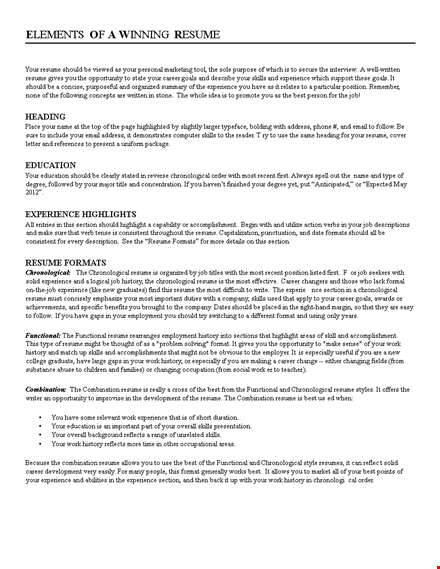 social work chronological resume template