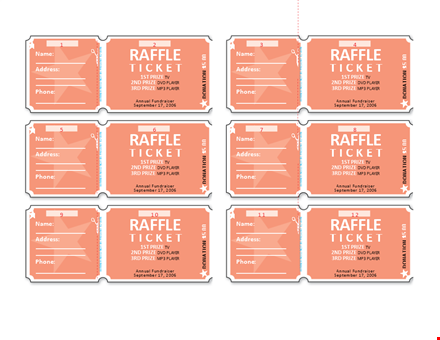 get your custom raffle ticket templates | win exciting prizes today template