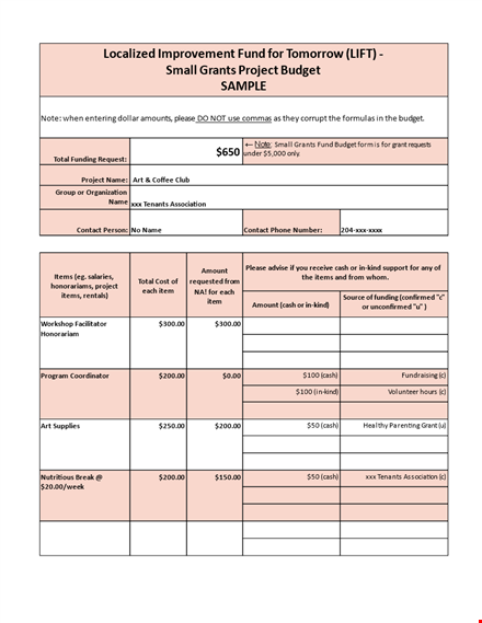 small grant budget template | simplify your project budgeting and grants management template