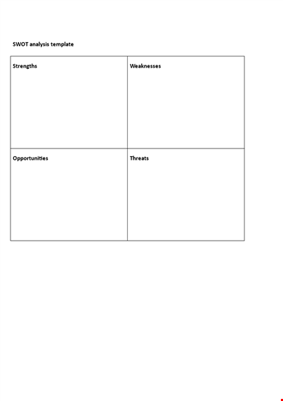 sample swot analysis template template