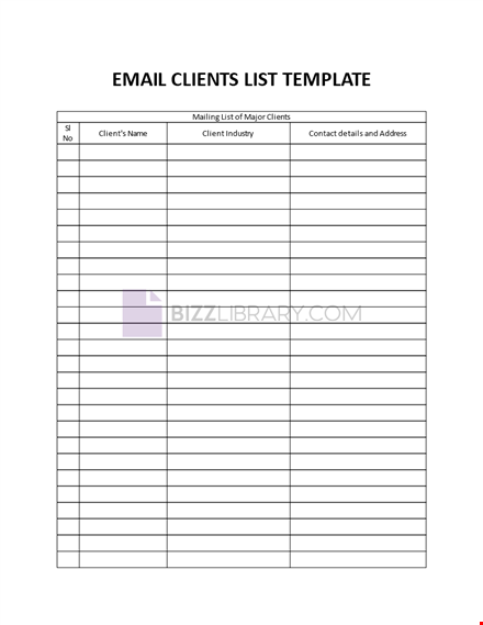 client list template