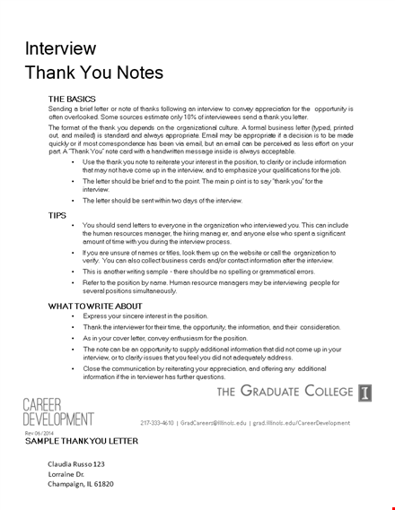 formal thank you letter after interview template