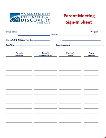 parent meeting sign in sheet template - simplify your meeting organization template