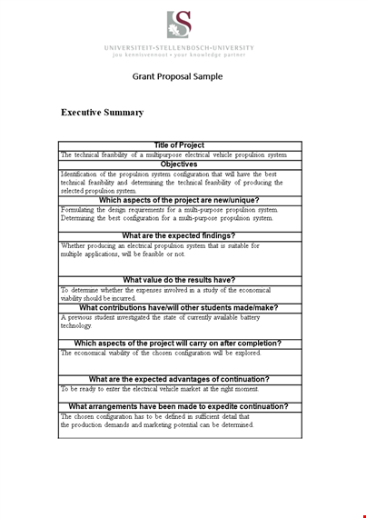 project grant proposal template for electrical system propulsion template