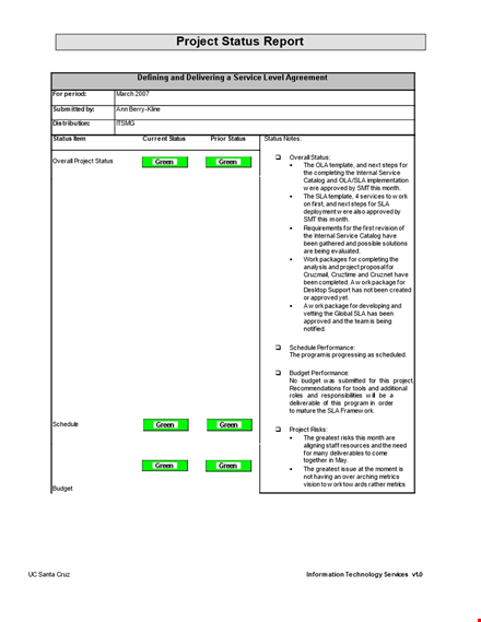 project status report - get updates on your project's service progress template