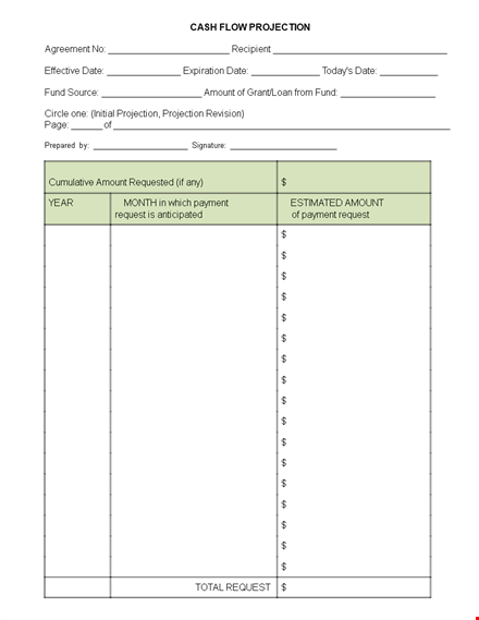 cash flow projection template in word template