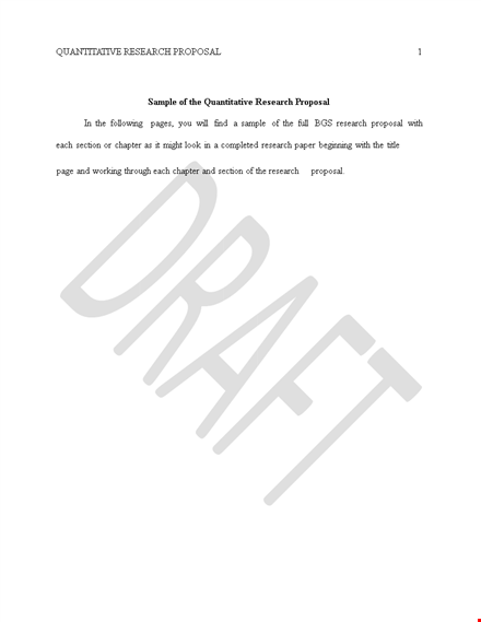 quantitative research proposal format template