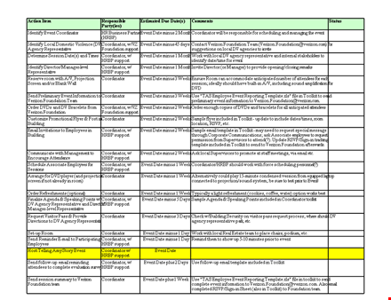 employee event planning template