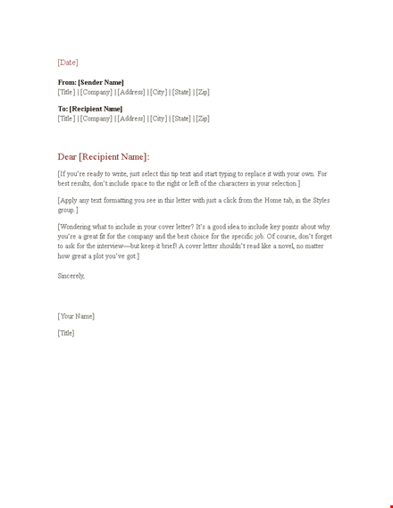 professional email example - create an effective letter for your company template