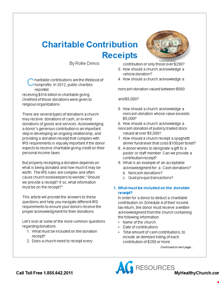 charitable contribution receipt template - easily track donations and provide value to donors template