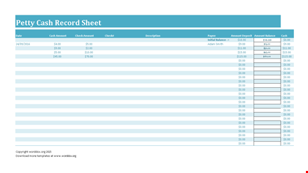 track your petty cash expenses with our easy-to-use log template