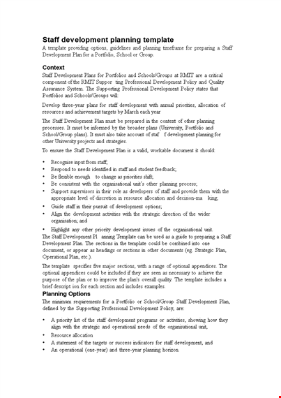 staff development planning - prioritizing needs and priorities template template