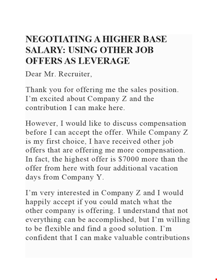 negotiating salary: sample letter, company offer & thank you template