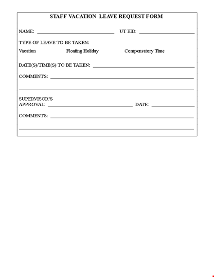 request your vacation leave with our easy-to-use form - save time template