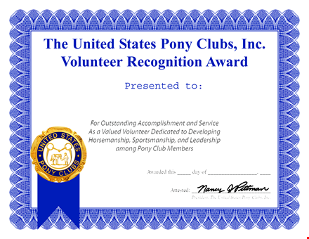 volunteer recognition award template template