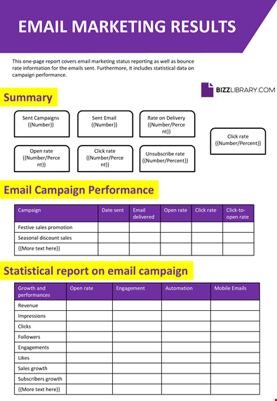 email campaign performance report template