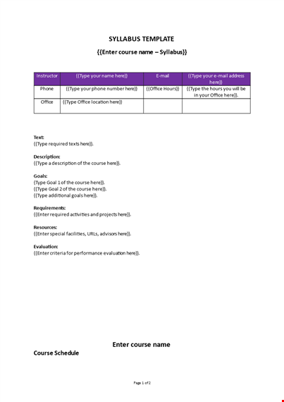 syllabus template  template