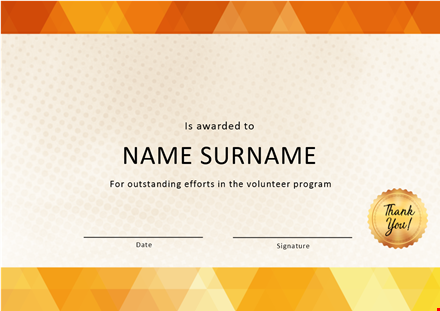 certificate volunteer template
