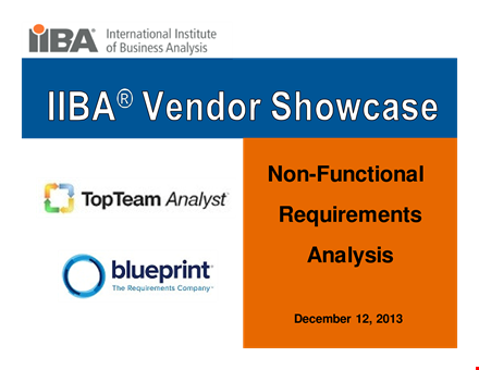 non functional requirements analysis template template
