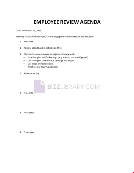 employee review agenda template