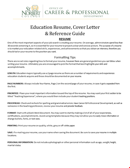high school education resume cover letter template