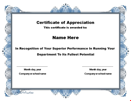 certificate of appreciation template - free download | customizable template