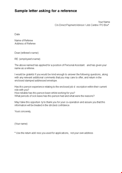 reference request letter doc template