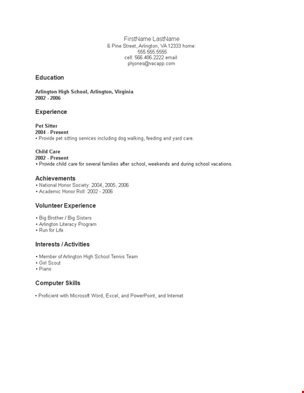 high school entry level resume template template